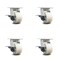 Service Caster 4 Inch Kingpinless Nylon Wheel Swivel Caster Set with Brakes SCC-KP30S420-NYR-SLB-4 - alternate 1